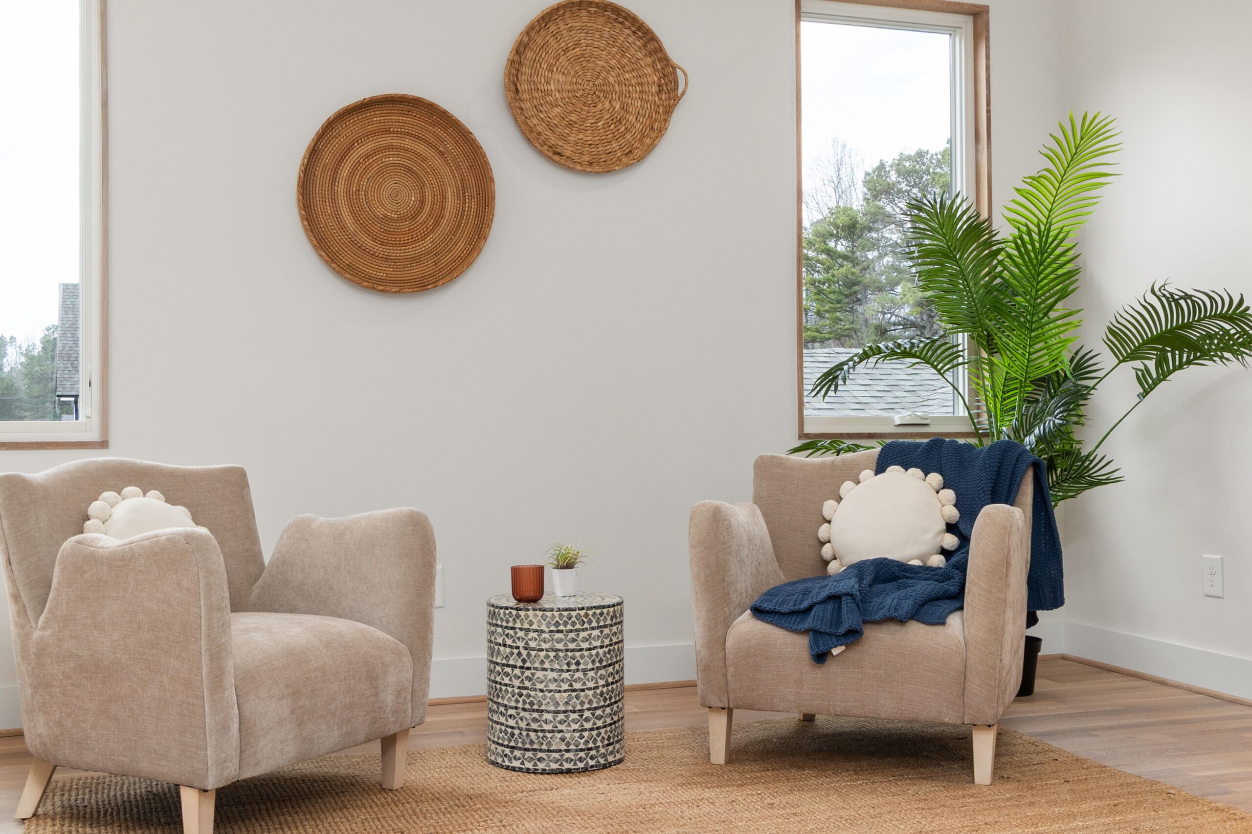 linen blanket armchair